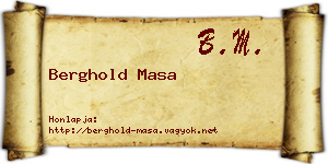 Berghold Masa névjegykártya
